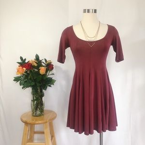 Urban Outfitters (UO) dusty rose pink flare dress